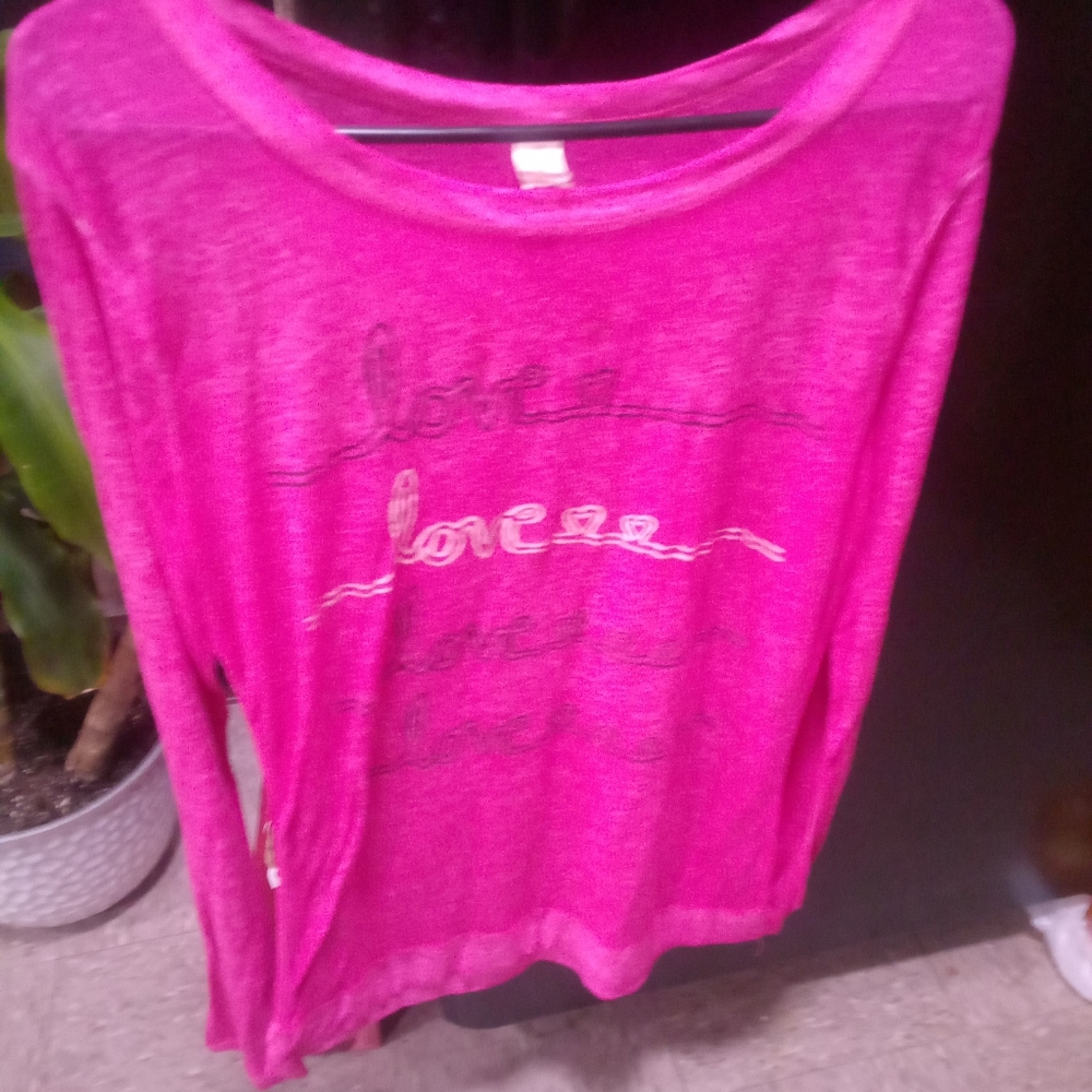 Women's size large pink Love shirt
